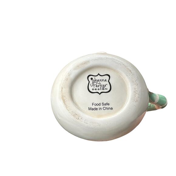 Johanna Parker Green Pink Holiday Christmas Snowman Sugar and Creamer Set - Picture 11 of 11